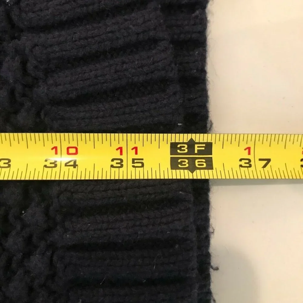 LL Bean Women's XL Navy Blue Crochet Button Front Duster Length Cardigan Long - Picture 6 of 7